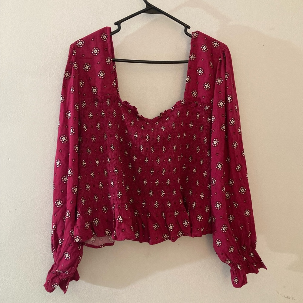 Nordstrom BP Burgundy Punch Geometric Blouse, 4XL